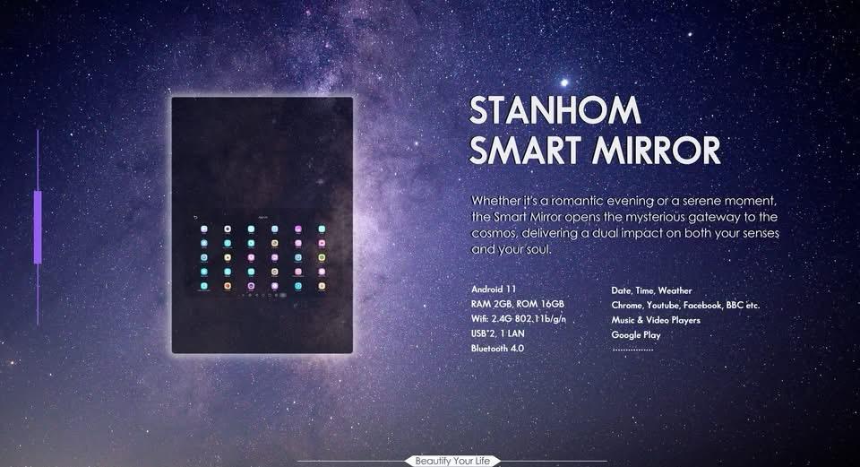 Smart Mirror Rectangle 600x800mm lifestyle angle shot in luxury space